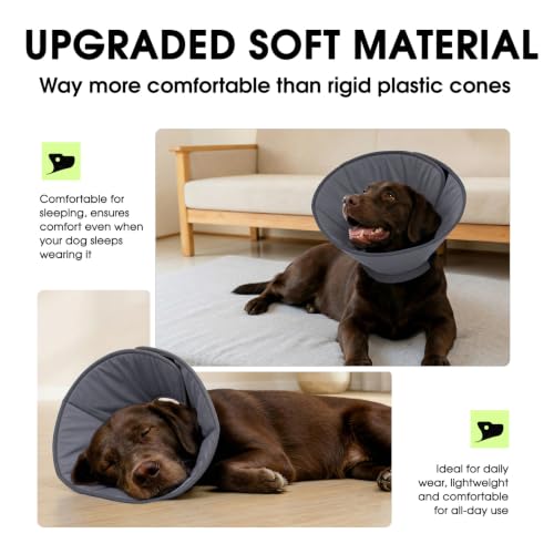 Image of Dog Cones for Medium Dogs, Soft Cone for Dogs to Stop Licking