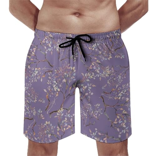 Shorts de bain homme feuilles fantaisie maillot de bain séchage rapide S