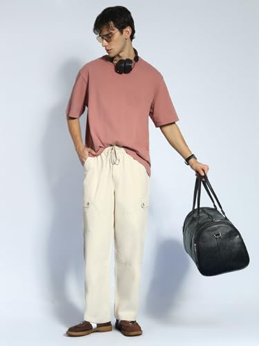 Image of Urbano Fashion Men's Loose Baggy Fit Cargo Jogger Chino Pant with 6 Pockets Stretchable