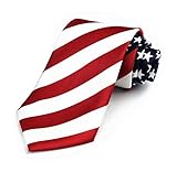 Elfeves Men's Modern Striped Patterned Formal Ties College Daily Woven Neckties (One Size, Red Blue