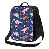 Rangement optimal : avec des dimensions de 26,7 x 20,3 x 11,4 cm, cette boîte à déjeuner H à imprimé dinosaure pour homme et femme comprend un grand compartiment principal et une poche extérieure pratique, parfaite pour organiser vos essentiels de repas.
