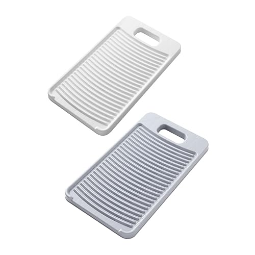 TOVINANNA 2個 洗濯板 水切りボードマット 掃除用カーペットブラシ 洗濯用液体 ディッシュブラシ リムーバー ぼろきれ タワシ板の洗浄 たわし洗い板 手洗い布用ウォッシュボード プラスチック