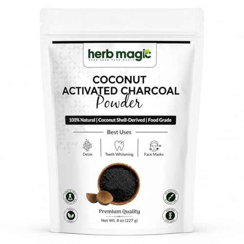 Herb Magic Activated Charcoal Powder, Food Grade Coconut Shell, 8 oz