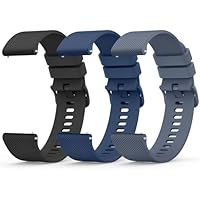 Yisica 3 Piezas Correa para 22mm Reloj Inteligente Hombre Mujer, Liberación Rápida de Silicona Suave Pulseras de Repuesto para 22mm Smartwatch