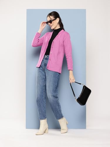Image of Aarika Womens Casual Wear Black Colour Solid Woolen Cardigan