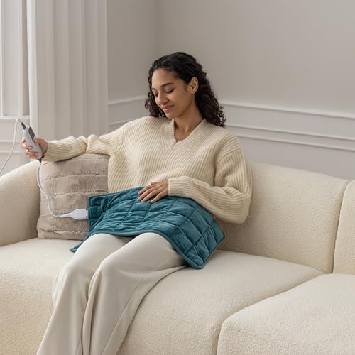 Image of Berkshire Blanket Weighted Heating Pad - 12 inchx24 inch Electric Heat Wrap with 10 Heat Settings & Auto Shut Off - Soothing Heat Wrap for Back, Neck, Shoulders, Legs, Abdomen - Machine Washable & Portable