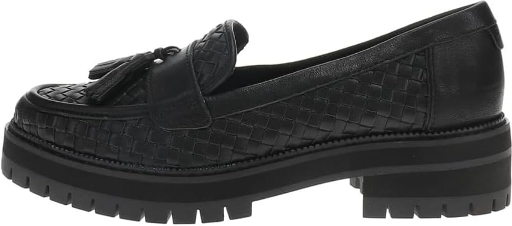 TOMS Womens Cara Tassel Lug Sole Loafers Casual - Black