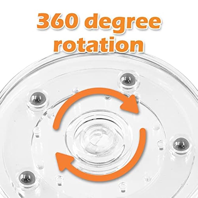 Piutouyar 4 Pcs Plastic Turntable Bearings Hardware, 4 Inch / 100mm Plastic Acrylic Clear Turntable Organizer for Kitchen Spice Rack Table Cake