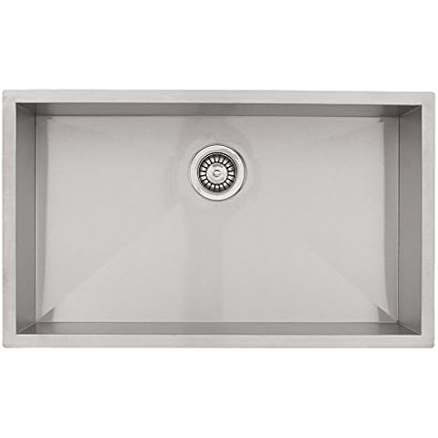 Phoenix 91,4 cm Unterbau 16 Gauge Edelstahl quadratisch Küche Spüle Zero Radius Cover