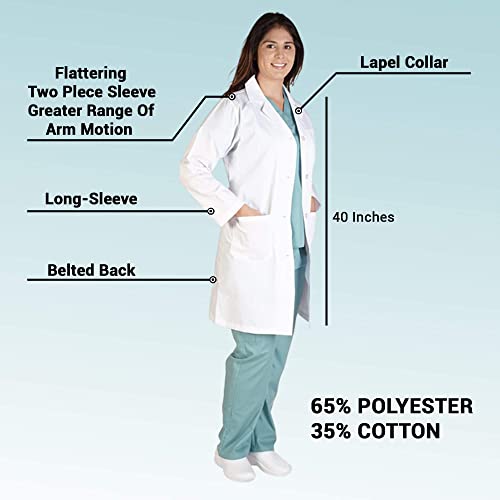 ACTIVE UNIFORMS Women's Medical Lab Coats (White, 4X-Large)