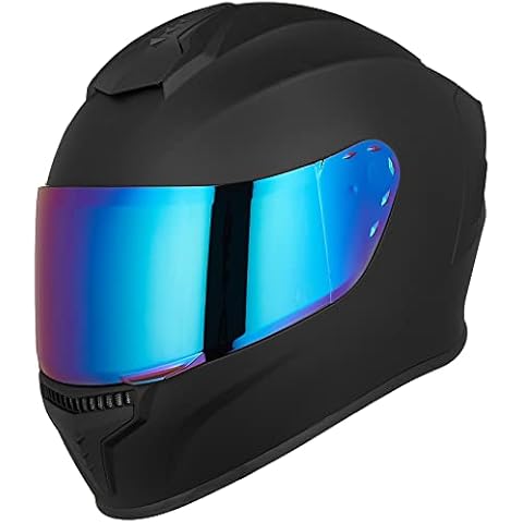 AUBOA Full Face Motorcycle Helmets for Adults Men and Women DOT Street Bike Racing Helmet with Tinted Visor Model MD-813 (Matte Black, L) Cover