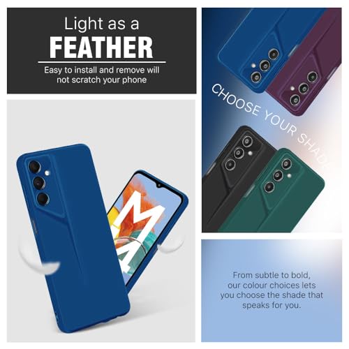 Image of WOW IMAGINE Slim Back Cover for Samsung Galaxy M14 5G | Blade Series Ultra Thin Case with Lightweight Design | Camera Protection | Soft Matte Silicone Flexible Mobile Case - Blue