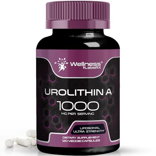 Urolithin A Supplement Capsules 1,000mg (98.9% Pure) – Advanced Urolithin A+ Formula for Cellular Renewal & Mitochondrial Support, High-Strength Muscle Health Support- 120 Count