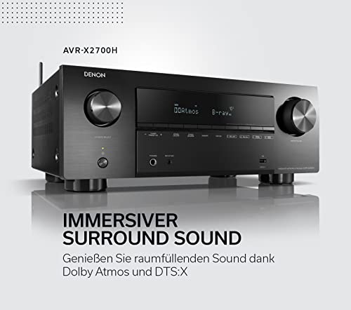 Denon AVR X2700H 7 2 Kanal AV Receiver, HiFi Verstärker, Alexa kompatibel, 6 HDMI Eingängeund 2...