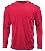 DRI-EQUIP Youth Long Sleeve Moisture Wicking Athletic Shirts. Youth Sizes XS-XL, True Red, Large