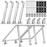 Balkonkraftwerk Solarmodul 2 Paneele SET 15°-30° solarpanel halterung Flachdach Verstelbar Photovoltaik Universal Wand Flachdachmontage for 100W-600W, PV Module Einfache Befestigung