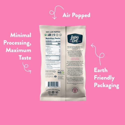 Lesserevil Himalayan Pink Salt Organic Popcorn, Premium Quality, Minimally Processed, No Vegetable Oil, 0.46 Oz, Pack Of 24 #TOP7