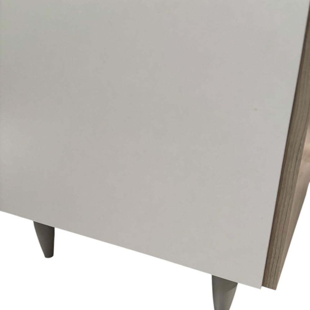 Generico Mobile Cucina con Lavello Tondo, 80x60x87 cm, Olmo/Bianco, Due Ante, Predisposizione Piano Cottura (bianco frassinato)