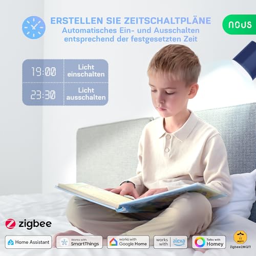 NOUS P3Z ZigBee Smart Glühbirne E27 LED, RGB, Kompatibel mit Alexa, Home Assistant, Google Home, SmartThings, Fernbedienung, Dekorative Glühbirne Zubehör, 2 Pack – Bild 6