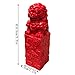 A Pair of Red Beijing Lions Pair Fu Foo Dogs Statues,Cinnabar Guardian,Chinese Feng Shui Decor,for Home and Office, Attract Wealth and Good Luck,Best Gift,Large