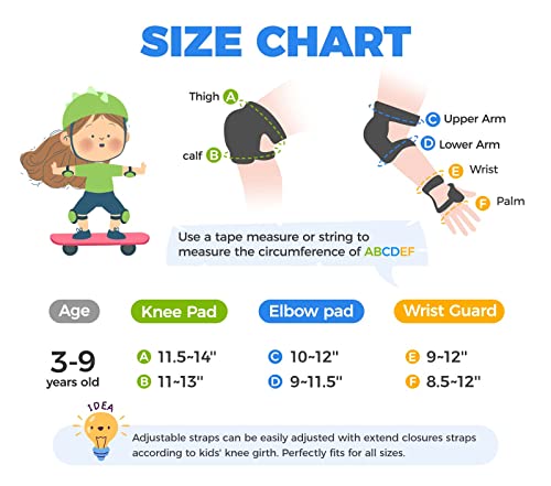Bosoner Kids/Youth Knee Pads Elbow Pads Guards Set For For Multi Sports Roller Skates Skateboarding. Inline Roller Skating Cycling Biking Bmx Bicycle Scooter,Wrist Guards For Multi-Sports Outdoor. #TOP5