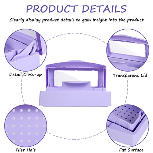 Gusnilo Nail Tool Sterilizer Box Barbicide Disinfectant Jar Plastic Disinfectant Container Suitable For Nail Tools Hair Salons Beauty Centers And Manicure And Nail Equipment(Purple) #TOP2