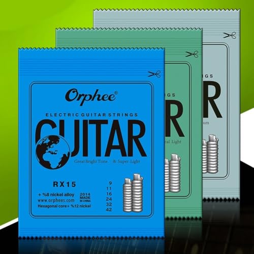 Juego de 6 cuerdas de guitarra eléctrica Orphee tamaño completo con luz extra 9 42, luz 10 46, calibre...