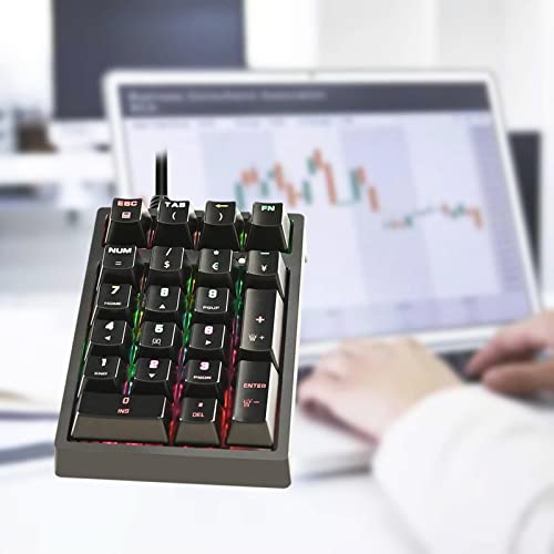Kokiya Portable K21 Mini Mechanical Numeric Keypad 21 Keys Rgb Backlight Usb For Gaming Laptop Notebook Cashier Desk #TOP6
