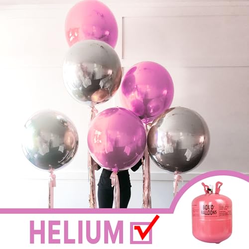 Image of PartyWoo Pearl Pink Large Round Giant 4D Jumbo Foil Balloons 6pcs 22 Inch