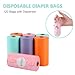 Diaper Bags Disposable for Baby, 8 Refill Rolls/120 Bags Dirty Disposable Diaper Bags with Dispenser, Convenient and Quick Diaper Disposal, Poop Bags,Rainbow