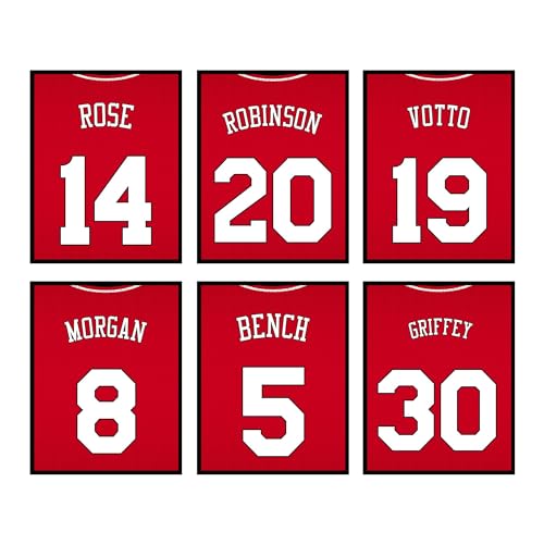 TMO2 Cincinnati Reds Decor - Cincinnati Reds Poster, Cincinnati Reds Posters, Cincinnati Reds Wall Decor, Cincinnati Reds Wall Art, Cincinnati Reds Sign, MLB Posters - Unframed Set of 6 (8x10”)