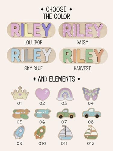 Personalized Name Puzzle with Pegs for Kids Custom Name Puzzle Custom Baby Gifts Wooden Toys for 1 year Old Christmas Gift Nursery Decor Montessori Toys