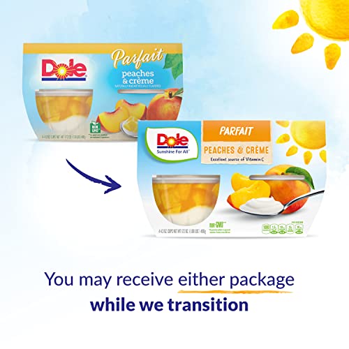 Dole Fruit Bowls Peaches & Creme Parfait, Gluten Free Healthy Snack, 4.3 Ounce 4 Count (Pack Of 6) #TOP1