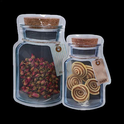 Augproveshak 10 Pcs Snacks Jar Zipper Bags, Reusable Airtight Seal Food Storage Bags, Leak-Proof Saver Bags for Home Travel Camping and Kids
