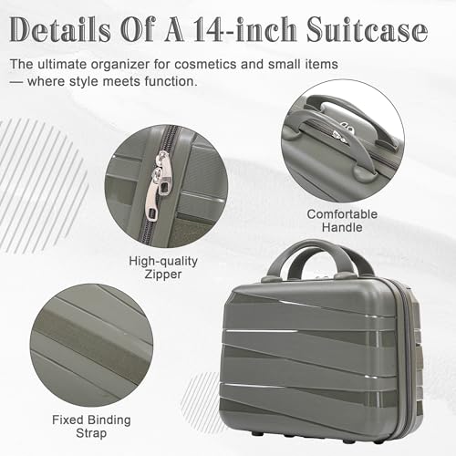 Image of Hardside 4 Luggage Sets, Lightweight Wave Suit Case with Spinner Wheels