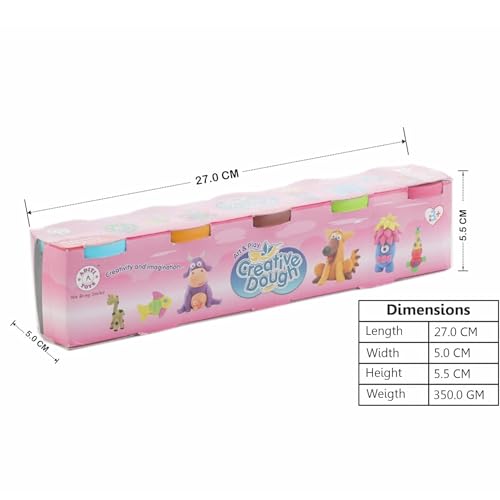 Image of Chanak Clay Dough for Kids Creatives Modelling Dough Set of 5 Clay for Craft Taste-Safe Clays Set Moudling Toys for Children DIY Craft Activity, BIS Approved, 50g Each