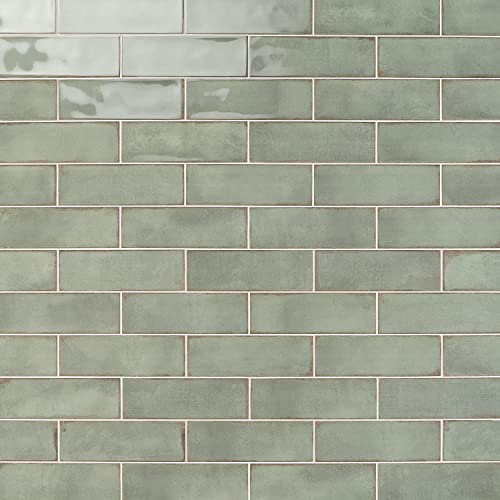 Santa Fe Green 3.93 In. X 11.96 In. Polished Ceramic Wall Tile (33 Pieces 10.76 Sq. Ft. / Case) #TOP2