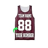 Personalize Your Own Team Basketball Jersey with Your Custom Name and Number (US, Alpha, Small, Regular, Regular, Maroon)