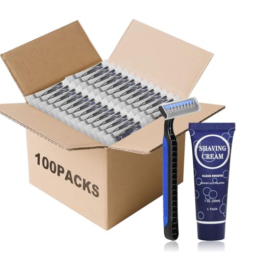 Shaving Razor Set Manual Twin Smooth Blade Razor Bulk 1 Fl Oz (Pack of 100)