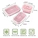 Keweis Silicone Lunch Box Bento Box, Collapsible Folding Food Storage Container with Lids, Kitchen Microwave Freezer and Dishwasher Safe, Set of 3, (Pink)