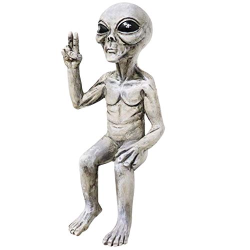 Preisvergleich Produktbild ESOUY Alien-Statue, Skulptur, Kunstharz, Alien-Kunst und Kunsthandwerk, Gartendekoration, Ornamente, H15 cm