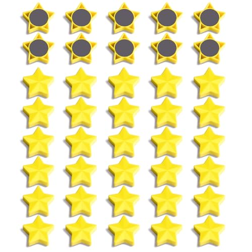 40 imanes decorativos estrella amarillos para refrigerador