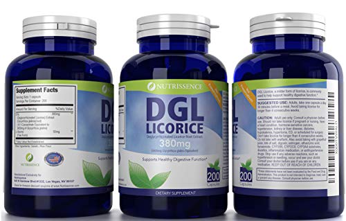 Dgl Licorice 380Mg 200 Capsules - Deglycyrrhizinated Licorice Root Extract - Nutrissence By Nutrissence #TOP2