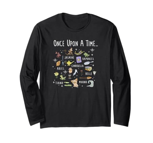 Disney Princess Once Upon A Time Collage Long Sleeve T-Shirt en coton