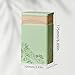 HAN SHENG Tea Canister, Airtight Storage Tin for Loose Leaf Tea & Bags, 8-Inch Decorative Metal Container with Oriental Mountain Design, Green