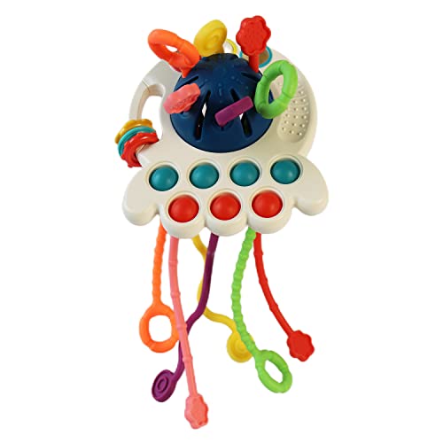 Image of ReeRaa Montessori Toys, Baby Toys 6 to 12 Months, Baby Sensory Toys, Baby Travel Toys, Baby Stress Relief Toys fine Motor Skills Toys 18m + Gifts (Octopus Blue)