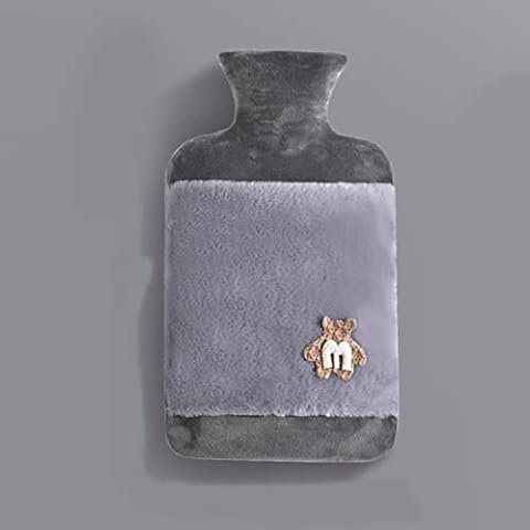 Hot Water Bottle with Cover - Otlonpe 2L Hot Water Bottle with Soft Premium Cover - Bed Bottle for Adults, Long-Term Heat for Women, Men and Children (Grey) Cover