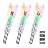 Jimtyee 3PCS LED Lighted Nocks for Crossbow Bolts, Universal Fit with Half-Moon Design, Includes .285”/.297”/.300”/.305” Bushings - High-Visibility Lighted Nocks - Discoloration