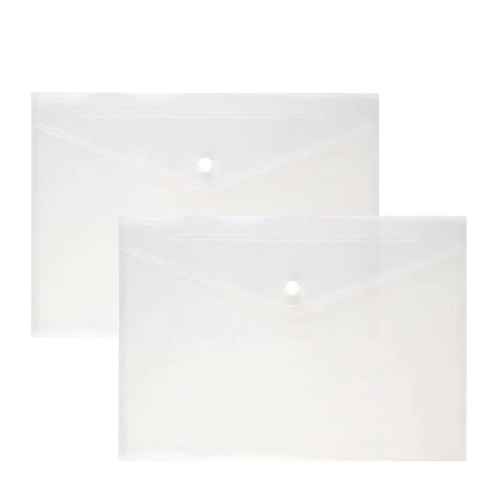 Lot de 10 pochettes en plastique transparent A4 avec bouton pression pour le rangement de fichiers et le rangement de documents de bureau