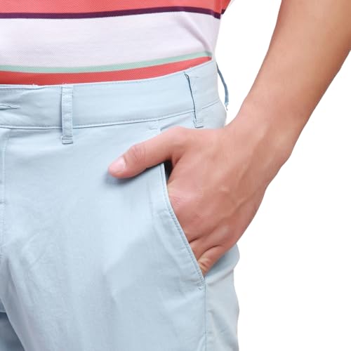Image of Colorplus Nuvo Fit Cotton Nylon Blend Solid Piece Dyed Pattern Flat Front Casual Trouser